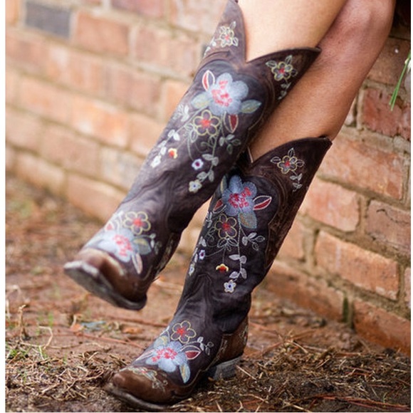 Old Gringo Women's Bonnie Brass Leather Cowboy Boots - Picture 8 of 10